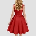 thumbnail image 4 of XEGLSBU Solid Color Dresses for Girls Sleeveless Party Dress with Mesh Bow Girl Dress Length Gown for Events ( 2-Red Size8-9 Years ), 4 of 5