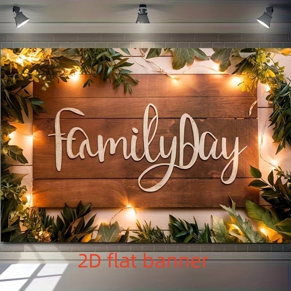 Family Reunion Backdrop Rustic Wooden Board Family Day Background Greenery Leaves Welcome Home Member Gathering Party Decorations Banner Supplies Photo Booth Props