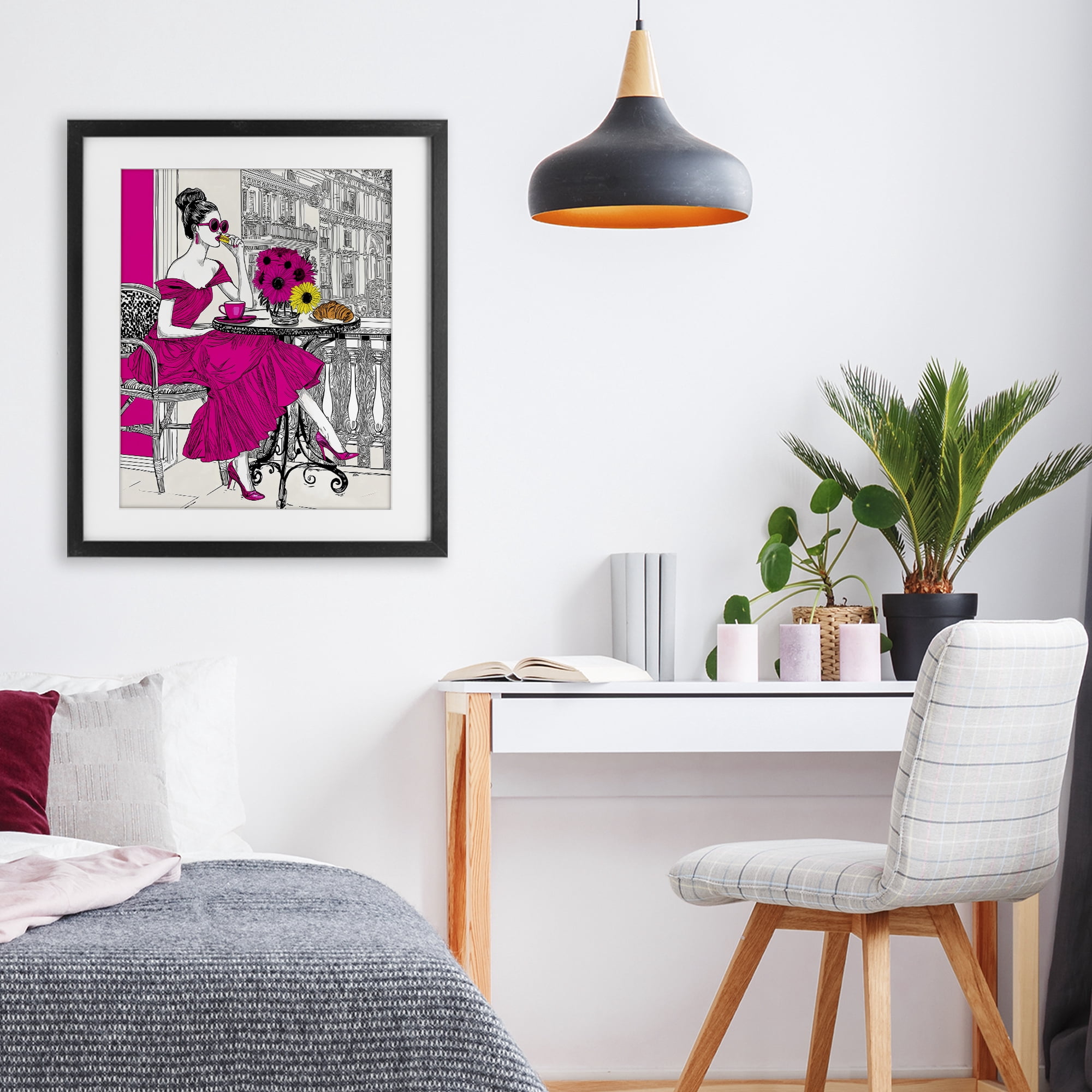 Stupell Industries Glamorous Brunch on Balcony Black Framed Print Under Glass, design by Jess Stempel