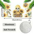 thumbnail image 2 of 1 Pcs 2D Flat License Plate Covers & Frames, Skull in Sunflowers For Decorative Front, Waterproof For Decoration Aluminum License Plate Covers & Frames Cover For Men Women, 12" X 6", 2 of 7