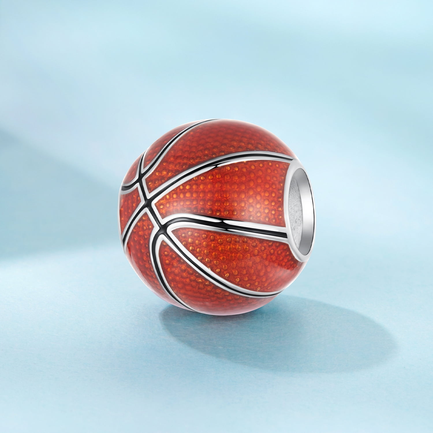 Basketball Charm 925 Sterling Silver Charm ,Charm for Bracelets, Gift for Women