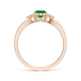 thumbnail image 2 of Angara Natural 0.66 Ct. Emerald with Diamond Classic Ring in 14K Rose Gold for Women (Ring Size: 11.5), 2 of 9