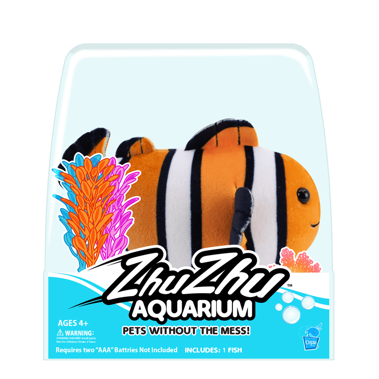 Lansay Zhu Zhu Aquarium Coral El Narval | Peluche Interactivo De 4 Años | Juguete Submarino Sin Agua Con Movimiento Aleatorio