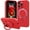 Red, variant on Dteck for iPhone 16 Pro Max Case with Stand, Slim Liquid Silicone Phone Cases for iPhone 16 Pro Max Compatible with MagSafe Magnetic Ring Kickstand Case Full Camera Protection,Deep Purple