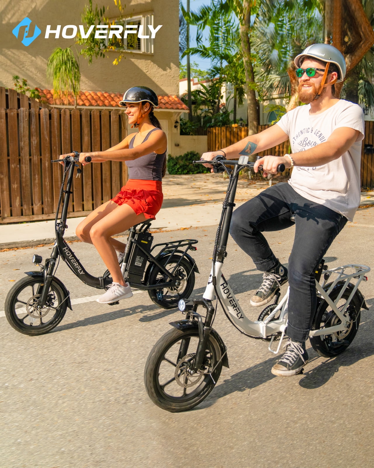 HOVERFLY 16" Folding Adults Electric Bikes, 500W&36V&15.5mph Folding City Ebike for Adult Men Women,UL2849,Black