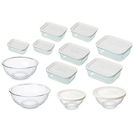 

Iris Ohyama TGS-12S Heat Resistant Glass Container 12-Piece Set Slim Storage Microwave Oven Dishwasher Safe White