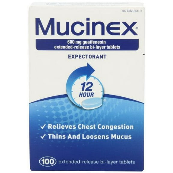 Mucinex 12-Hour Chest Congestion Expectorant Tablets, 600mg 100 Count