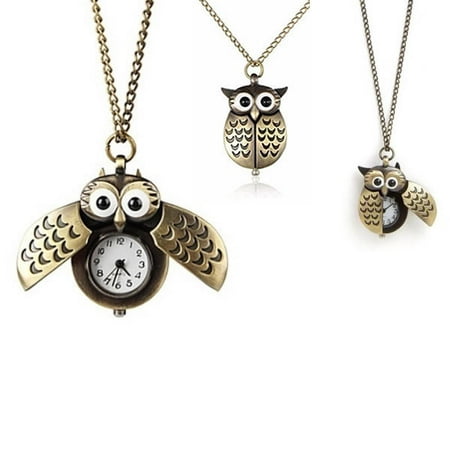 O My Owl Pendant Watch In Antique Gold