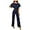 A Navy Blue, variant on Womens Loose Short Sleeve Belted Wide Leg Pant Romper Jumpsuit Business Casual One Piece Outfits