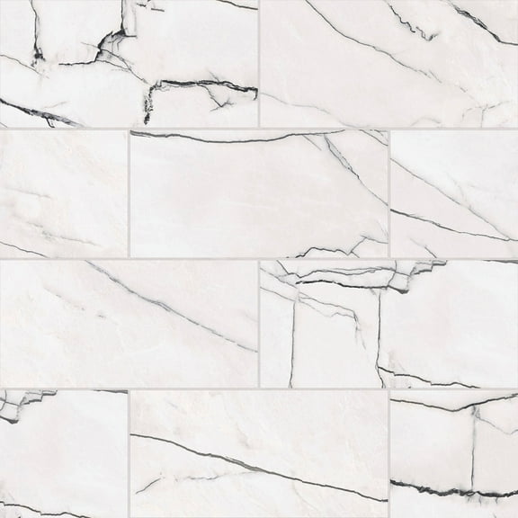 Bedrosians Gemma Rectangle Honed Porcelain Tile 12 x 24, Bianca (15.5 sq. ft./Case)
