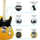 thumbnail image 4 of Paquete Guitarra Eléctrica Jethro Series By  Steelpro 027 Color Amarillo, 4 of 8