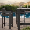 thumbnail image 6 of Modway Tahoe 3-Piece Outdoor Aluminum Bar Table Set in Charcoal, 6 of 7