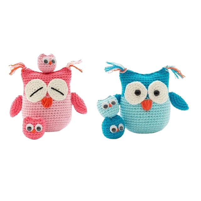 de para principiantes, 2 uds., de completo para manualidades, incluye hilo, gancho, accesorios Azul rosado Baoblaze equipos de ganchillo