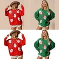thumbnail image 2 of Women Sequins Long Sleeve Christmas Sweatshirt Santa Graphics Loose Pullover Top, 2 of 15