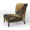 thumbnail image 3 of Designart "Abstract Fluidity Brown Black Composition" Brown Abstract Fluidity Upholstered Accent Chair - Modern Arm Chair For Bedroom, 3 of 7