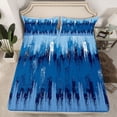 thumbnail image 2 of jejeloiu Blue Oil Painting Full Size Sheets,Batik Art Bed Sheets,Retro Minimalist Style Sheet Sets For Boys,Ultra Soft Home Decor,4-Piece, 2 of 7
