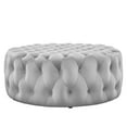 thumbnail image 4 of Modway Amour Tufted Button Large Round Performance Velvet Ottoman in Light Gray, 4 of 6