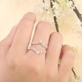 thumbnail image 2 of Unique Diamond Double Curved Wedding Band – Stacking & Matching Promise Ring in 14K Rose Gold Vermeil | Custom Wedding Ring for Women, 2 of 3