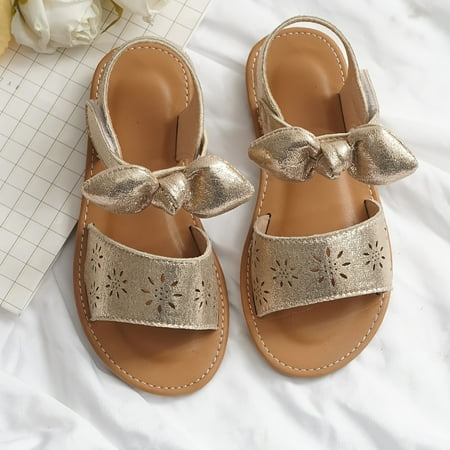 

Girls Breathable Bowknot Open Toe Sandals - Lightweight Summer Sandals for Indoor and Outdoor Beach Wear