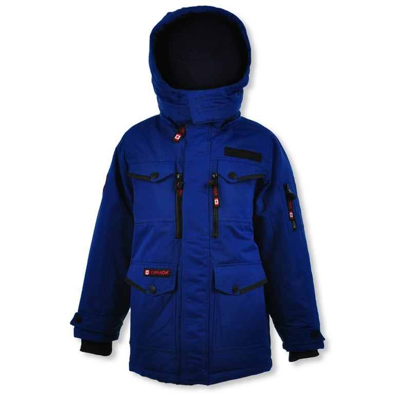 Canada Weather Gear Boys Parka Jacket royal blue 18 20 Big Boys