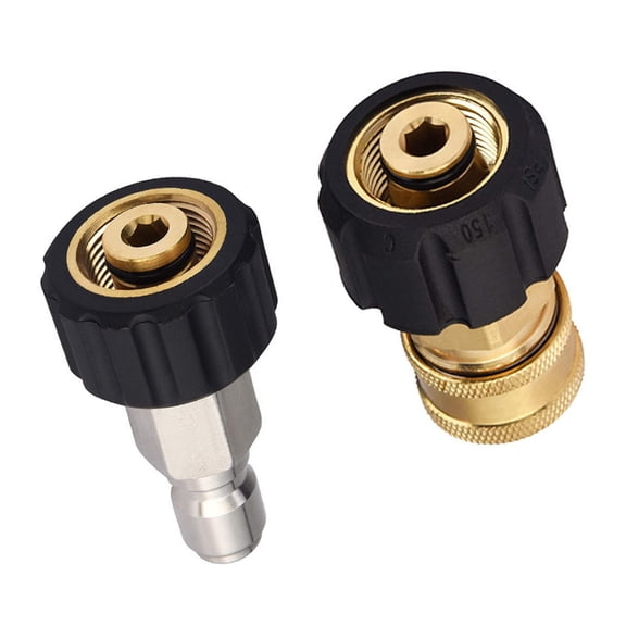 CSYANXING Pressure Washer Adapter M22-14 14mm Female to 3/8” Quick Connect Set Brass 5000 PSI Plug and Socket