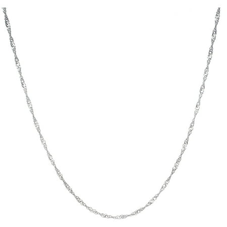 Lesa Michele Sterling Silver Singapore Chain Necklace,