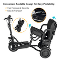 thumbnail image 5 of Foldable Mobility Scooter, 3 Wheel Scooter for Adults, Lightweight  & High-Power,Fits in Car Trunk, 300lbs Capacity, 20 mile Range, Black, 5 of 10