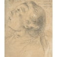 thumbnail image 2 of Gabriel de Saint-Aubin 20x23 Gold Ornate Framed and Double Matted Museum Art Print Titled - The Upturned Head of a Young Boy in Profile, 2 of 4