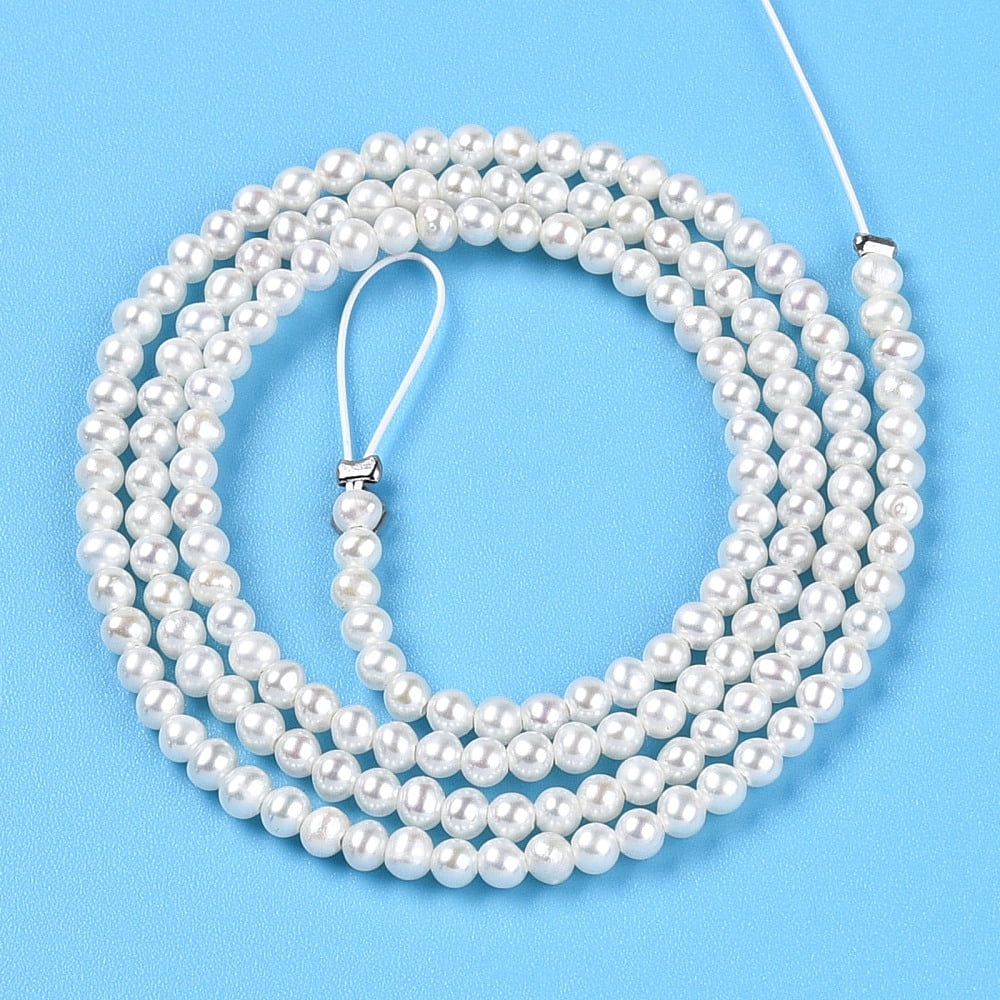 Natural Nucleated Pearl Beads Strands Round Creamy White 2~2.5mm Hole: 0.4mm 166~168pcs/strand 15.24~15.39''(38.7~39.1cm)