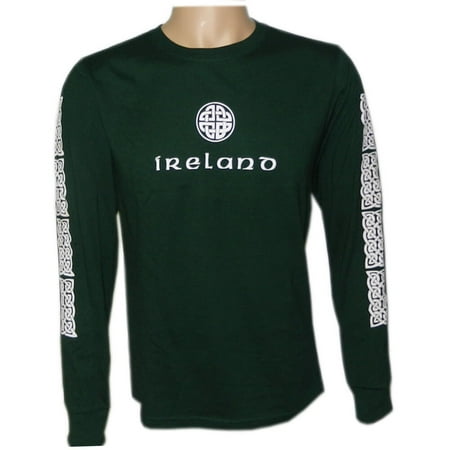 - Irish Celtic Design Shirt, Celtic Knot Design, Long Sleeve, Small, Green