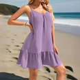 thumbnail image 4 of WTOBBY Women's Dress Sleeveless Loose Casual Beach Dress, Chic and Comfortable for Summer Outings, Vacation Style Essential,Light Purple S, 4 of 4