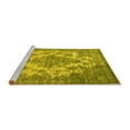thumbnail image 2 of Ahgly Company Machine Washable Indoor Round Oriental Yellow Industrial Area Rugs, 4' Round, 2 of 4