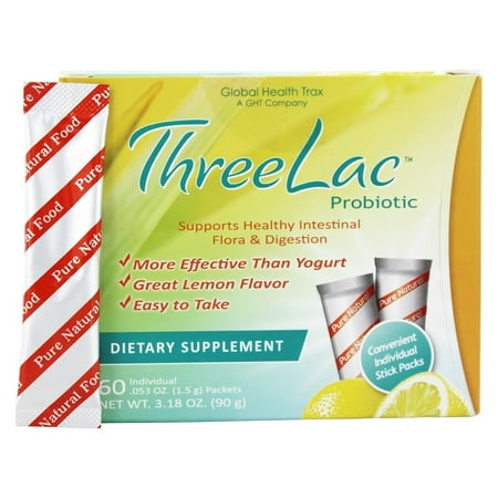 Global Health Trax (GHT) - ThreeLac probiotique arôme naturel de citron - 60 Packet (s)