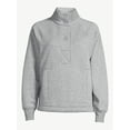 thumbnail image 2 of Free Assembly Women's Fleece Popover Sweatshirt with Raglan Sleeves, Size XS-XXXL, 2 of 6