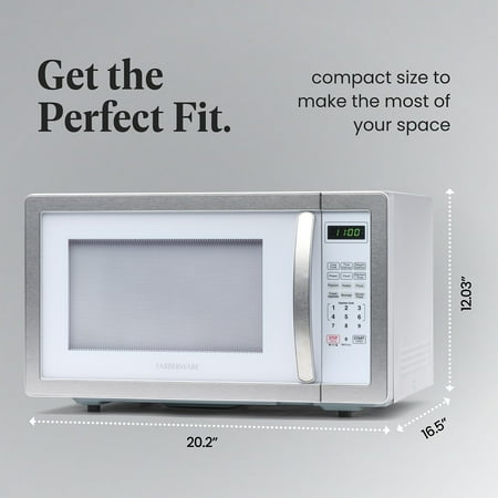 Farberware - Classic 1.1 Cu. Ft. Countertop Microwave Oven - Platinum white