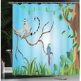 thumbnail image 4 of Ambesonne Lemur Shower Curtain, Tropical Botanical Parrot, 69"Wx70"L, Umber Forest Green, 4 of 5