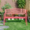 thumbnail image 3 of Hi-Line Gifts Cast Iron Outdoor Garden Bench - 50" - Red, 3 of 5