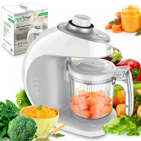 NutriChef PKBFB18 - Baby Food Maker - Electric Baby Food Processor, Blender & Food Steamer with Puree Pulse (The Best Baby Food Maker)