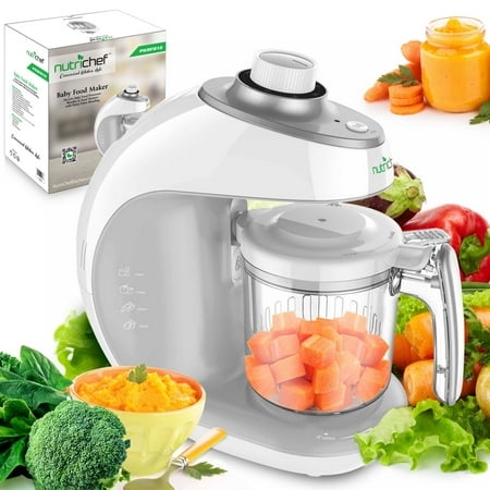 NutriChef PKBFB18 - Baby Food Maker - Electric Baby Food Processor, Blender & Food Steamer with Puree Pulse (Best Baby Food Processor And Steamer)