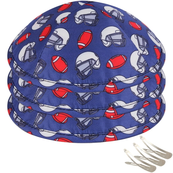 Gorro Zion Judaica con estampado deportivo, kipá de 16 cm con clips, paquete de 3