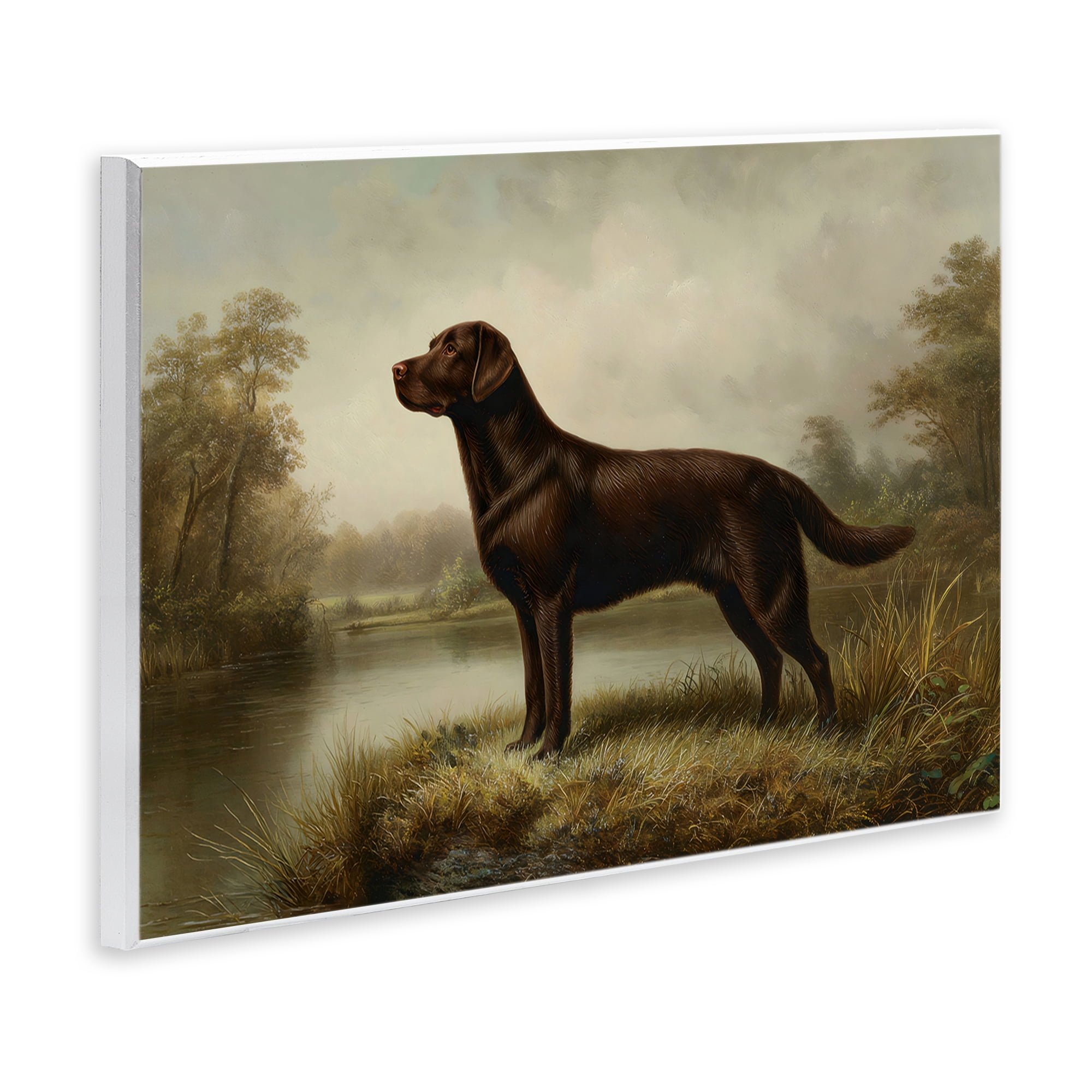 Stupell Industries On Alert Chocolate Lab Wall Plaque Art, design by Petal Prints Design
