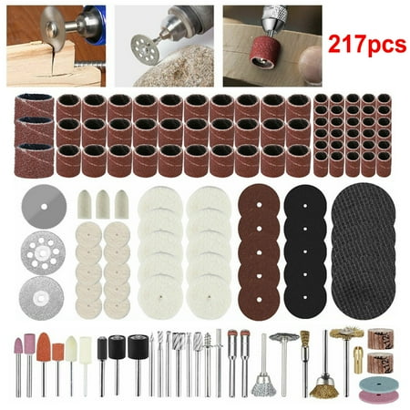 

217Pcs Rotary Tool Accessories Kits SynCont Grinding Polishing Drilling Kits Power Tool Accessory Set Universal Fitment with Drill Bits for Easy Drilling Sawing Sanding Grinding Polishing