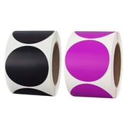 OKbus 1" Round Color Coding Circle Dot Labels 1000 PCS - Black+purple