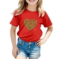 thumbnail image 4 of Toddler Girls Tops & T-Shirts St Patrick's Day Round Neck Short Sleeve Casual Tee Shirts Sportwear,Red,4-5 Years, 4 of 4