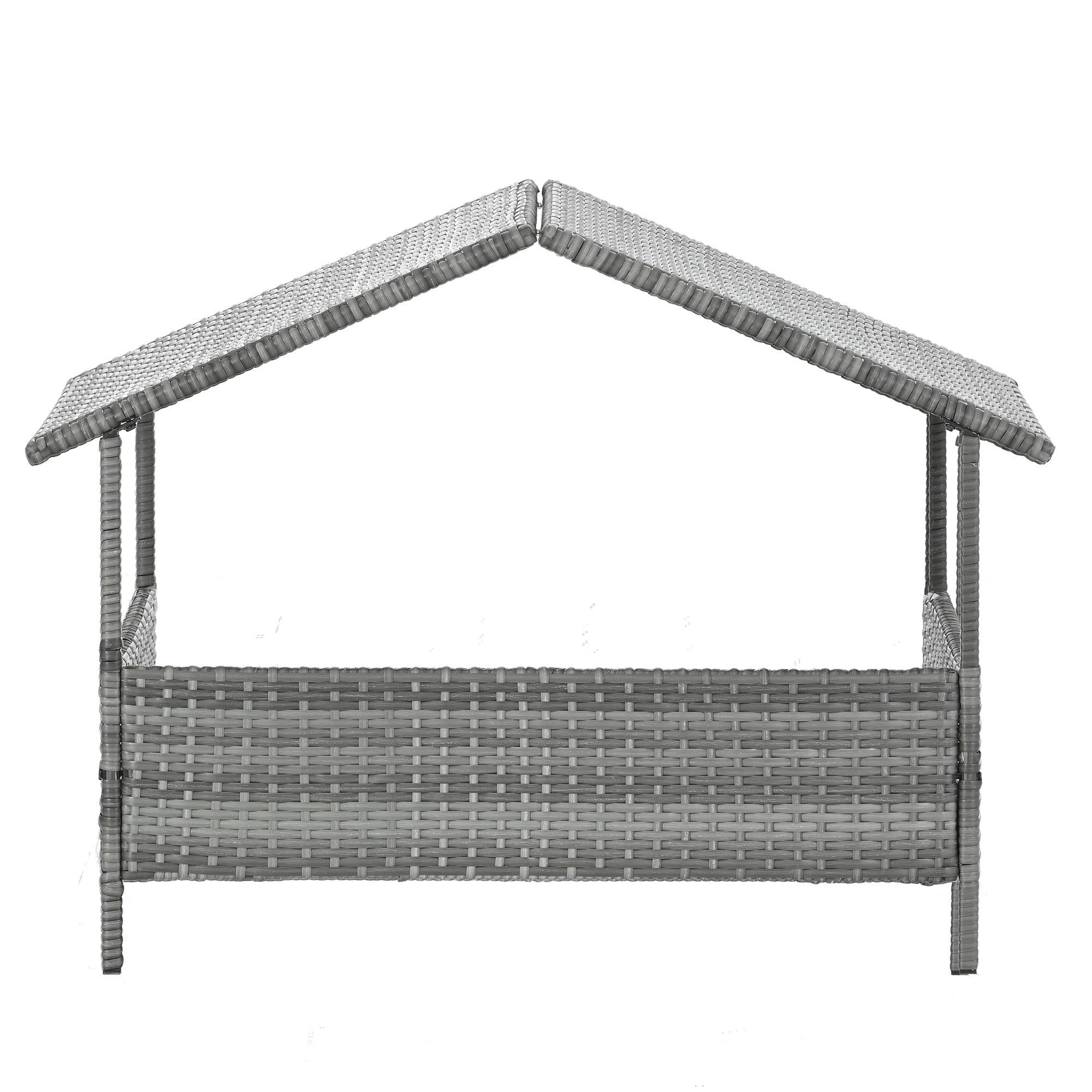 Pefilos 38" Pet Furniture Dog Bed with Provide Pet Mat, Seasonal PE Wicker Pet Furniture for Cat and Dog House/Kennel, Gray Pefilos 38" Pet Furniture Dog Bed with Provide Pet Mat, Seasonal PE Wicker Pet Furniture for Cat and Dog House/Kennel, Gray