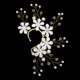 thumbnail image 4 of Versión coreana de la oreja izquierda, elegante flor, perla, diamantes de imitación, colgante, flor para la cabeza, joyería para la cabeza hecha a mano pura, 4 of 5