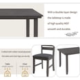 thumbnail image 3 of 6-Piece Pack Dinette Set, Farmhouse Rustic Style Dining Table Set with Upholstered,Dark Gray, 3 of 10
