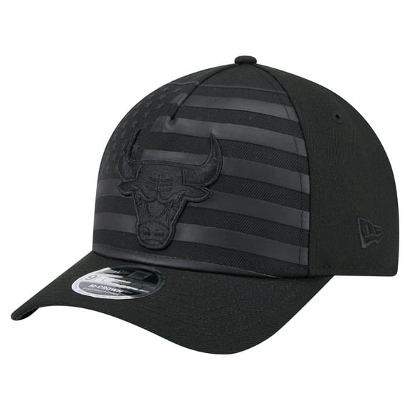 Men's New Era Black Chicago Bulls Game Day Flag A-Frame 9FORTY Adjustable Hat