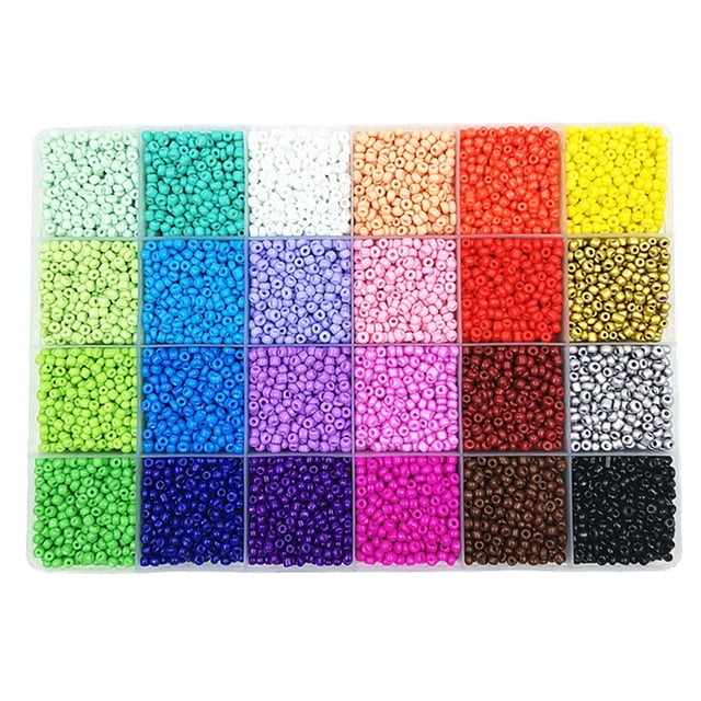 12000 Pcs 3mm 24 Couleurs Arc-en-Ciel Bricolage Multicolores Perles Boule pour Artisanat Ficelle Cadeau Cadeau