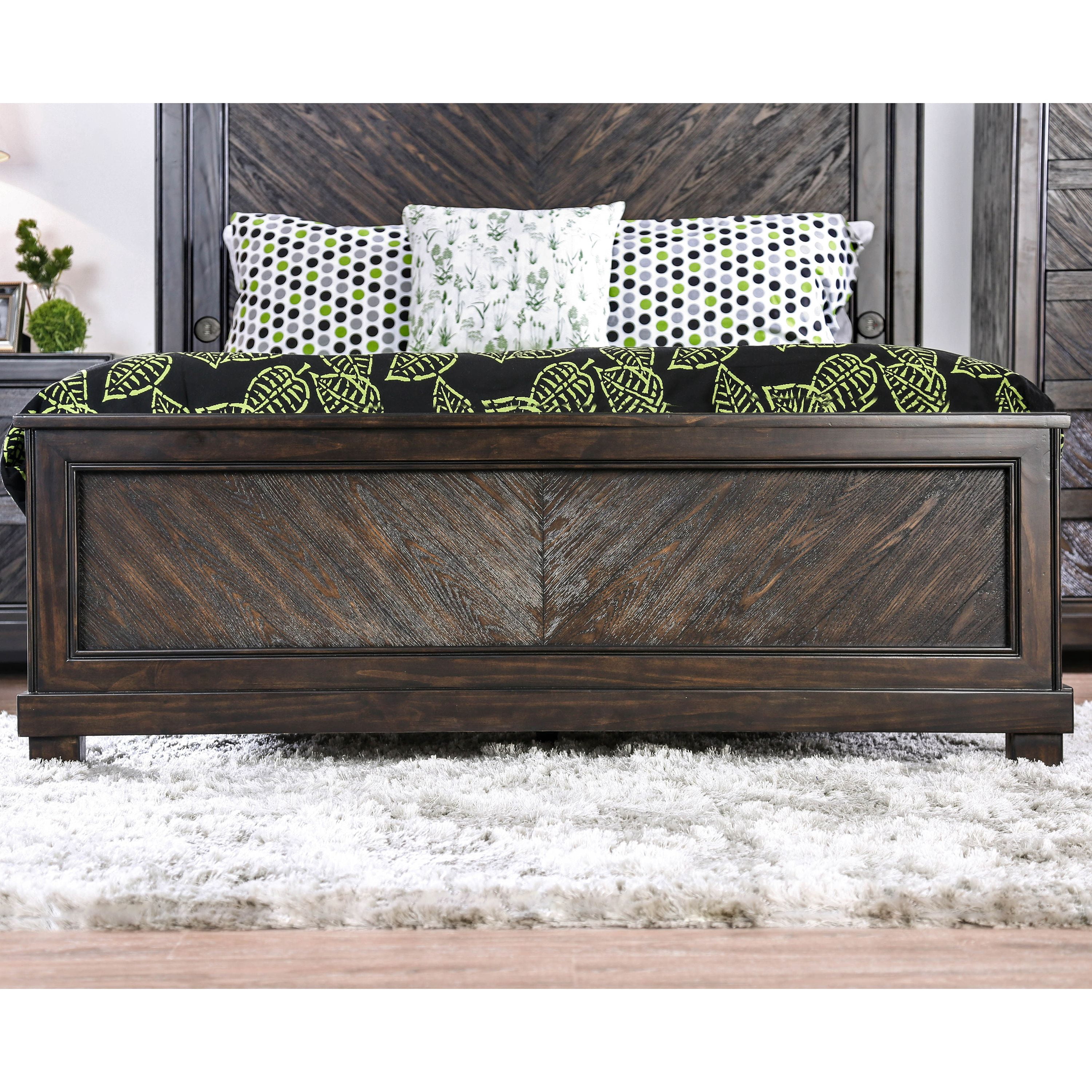 Furniture of America Huston Wood Platform Bed, Queen, Espresso